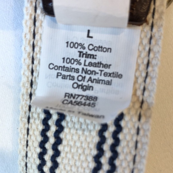 NWT J Crew Woven Cotton Leather Accent Belt Large - Picture 5 of 5